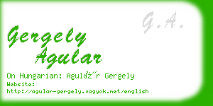 gergely agular business card